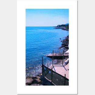 Italian Bay Beach Sea Coast Sanremo Italy Posters and Art